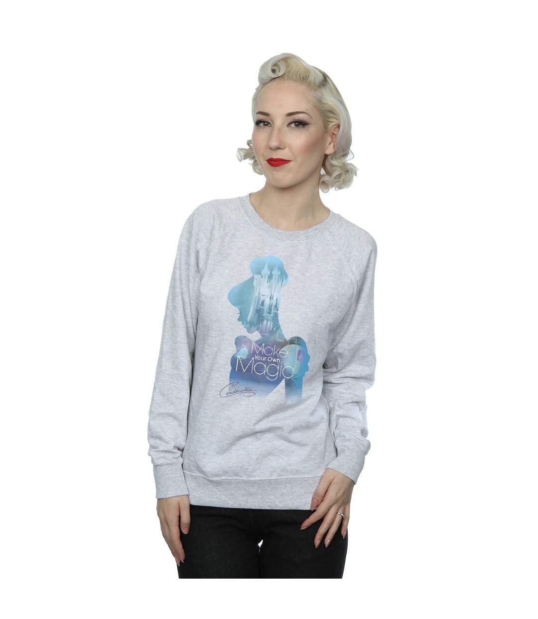 Disney Princess - Sweat CINDERELLA FILLED SILHOUETTE - Femme (Gris chiné) - UTBI10061-2