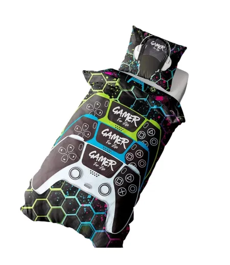 Gamer For Life Graffiti Reversible Duvet Set Multicoloured Floso