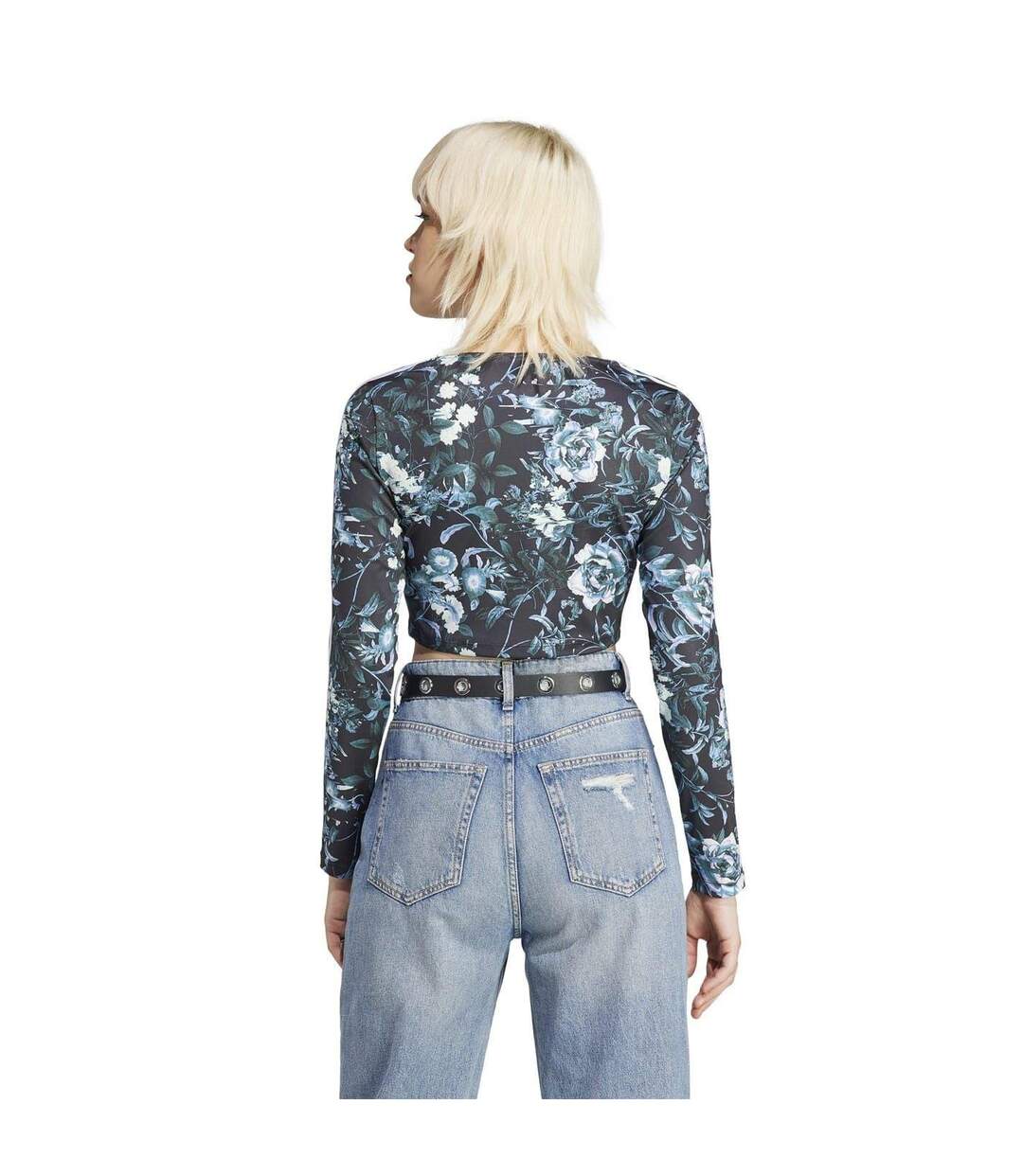 Blouse Manches Longues Motif/style Floral Femme Noir Adidas-3