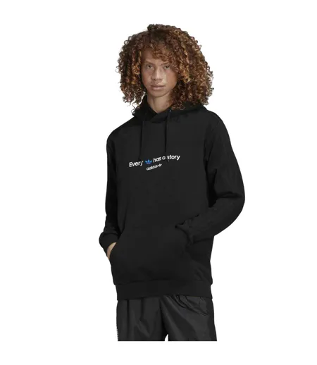 Mens Common Memory Fleece Hoodie Black Adidas