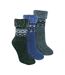 Ladies 3 Pack Turnover Top Wool Bed Socks for Winter - Fluffy Nordic Design-1