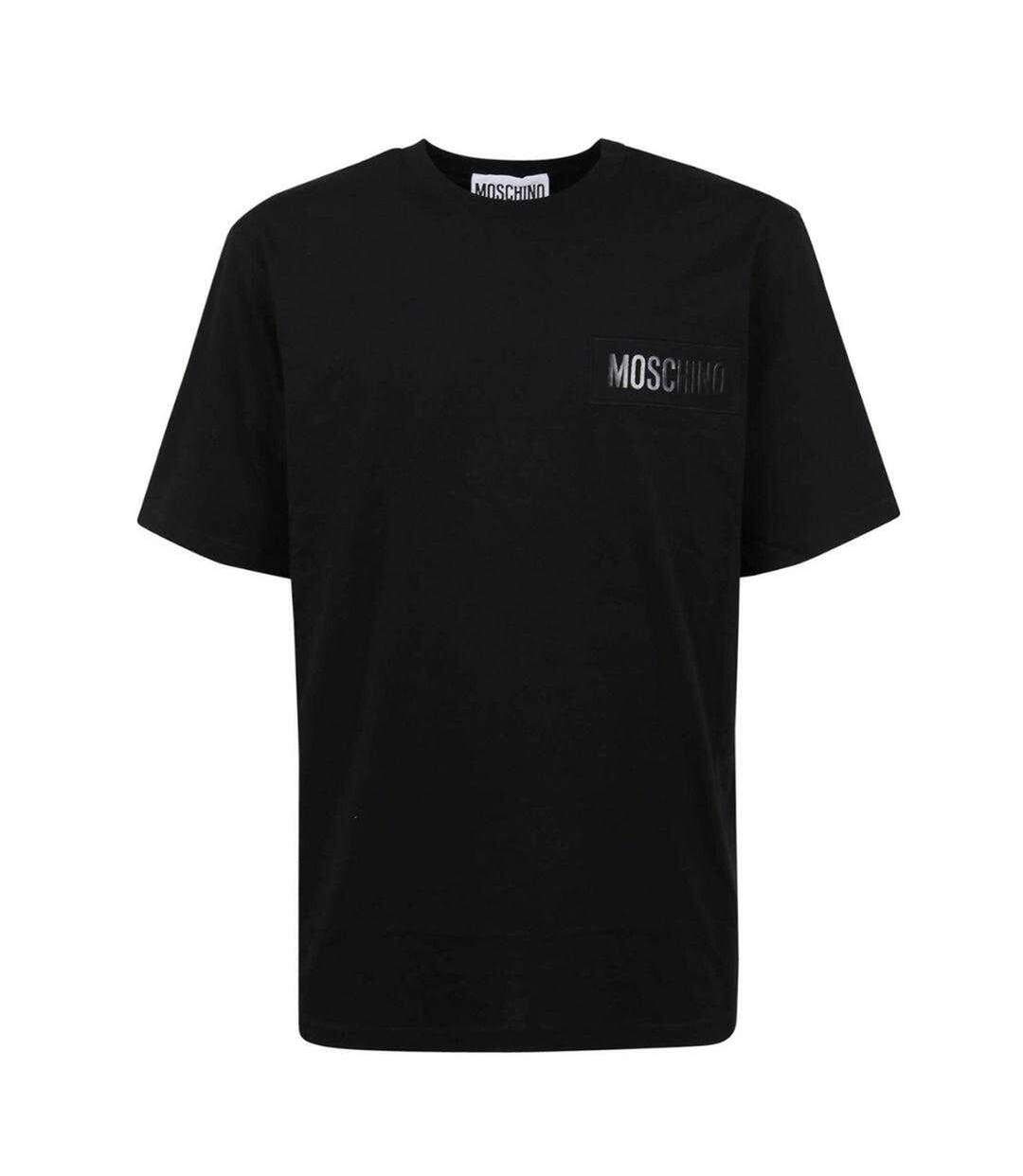 T-shirt Motif/style Écusson Homme Noir Moschino-1