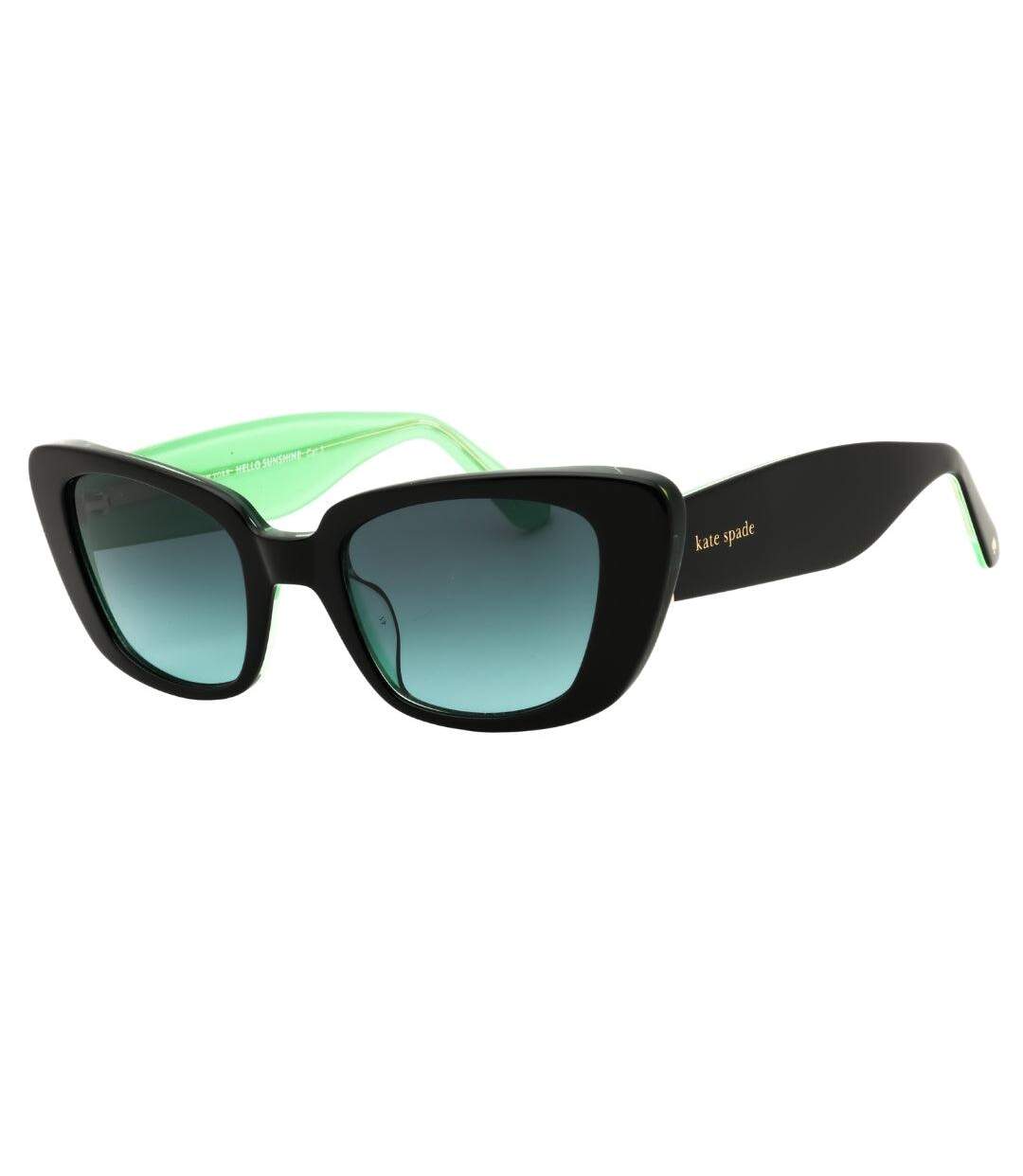 Lunettes De Soleil Motif/style Œil De Chat Femme Taille Unique Noir Vert Gris Kate Spade-2
