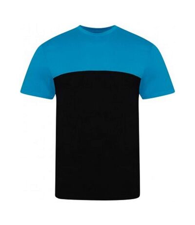 Awdis T-Shirt unisexe adulte Colour Block (Noir/Azure) - UTPC4131