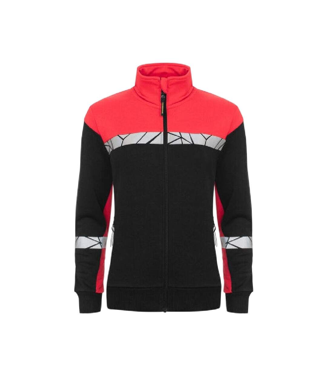 Womens/ladies Progression 7105 Reflective Sweatshirt Black Red Projob-1
