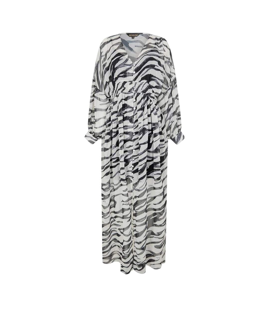 Womens/ladies Little Mistress Zebra Print Maxi Dress White Black Biba-2