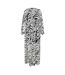 Womens/ladies Little Mistress Zebra Print Maxi Dress White Black Biba-2