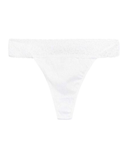 Pack Of 5  Womens/ladies Lace Trim Cotton Thong  Black White Nude Be You