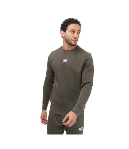 Unisex Adult Logo Printed Crew Neck Sweatshirt Green DKNY