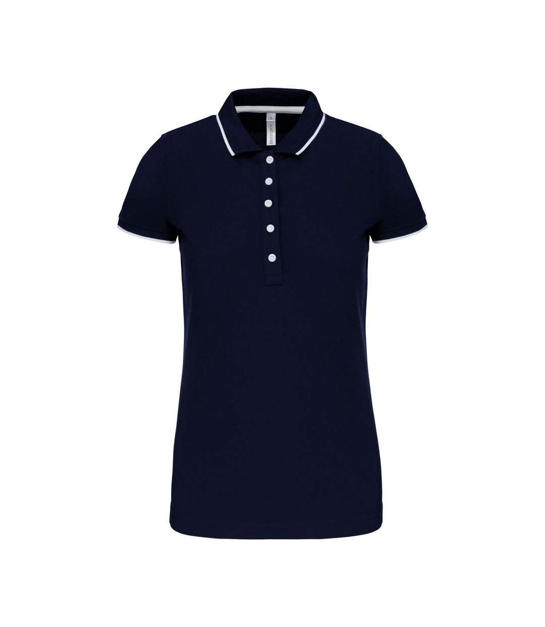 Polo manches courtes - Femme - K252 - bleu marine - blanc - rouge