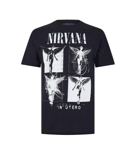 T-shirt Motif/style Imprimé Au Dos Homme Noir Nirvana