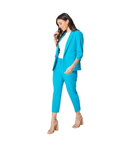 Womens/ladies petite ruched blazer turquoise Dorothy Perkins