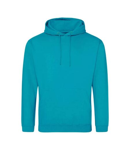 Sweat À Capuche College Adulte Bleu Lagon Awdis