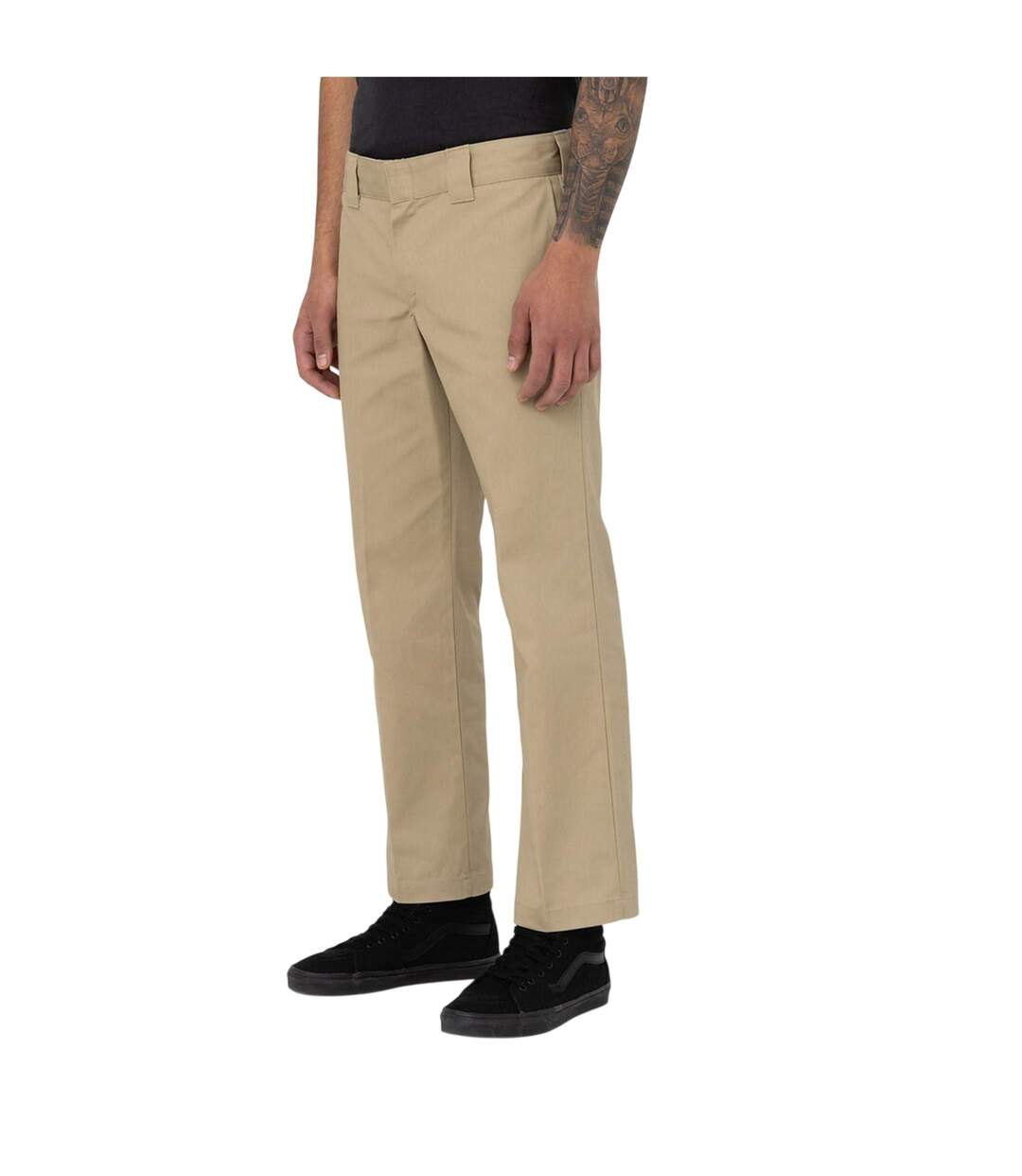 Mens Cotton Blend Slim Trousers Khaki Dickies-3