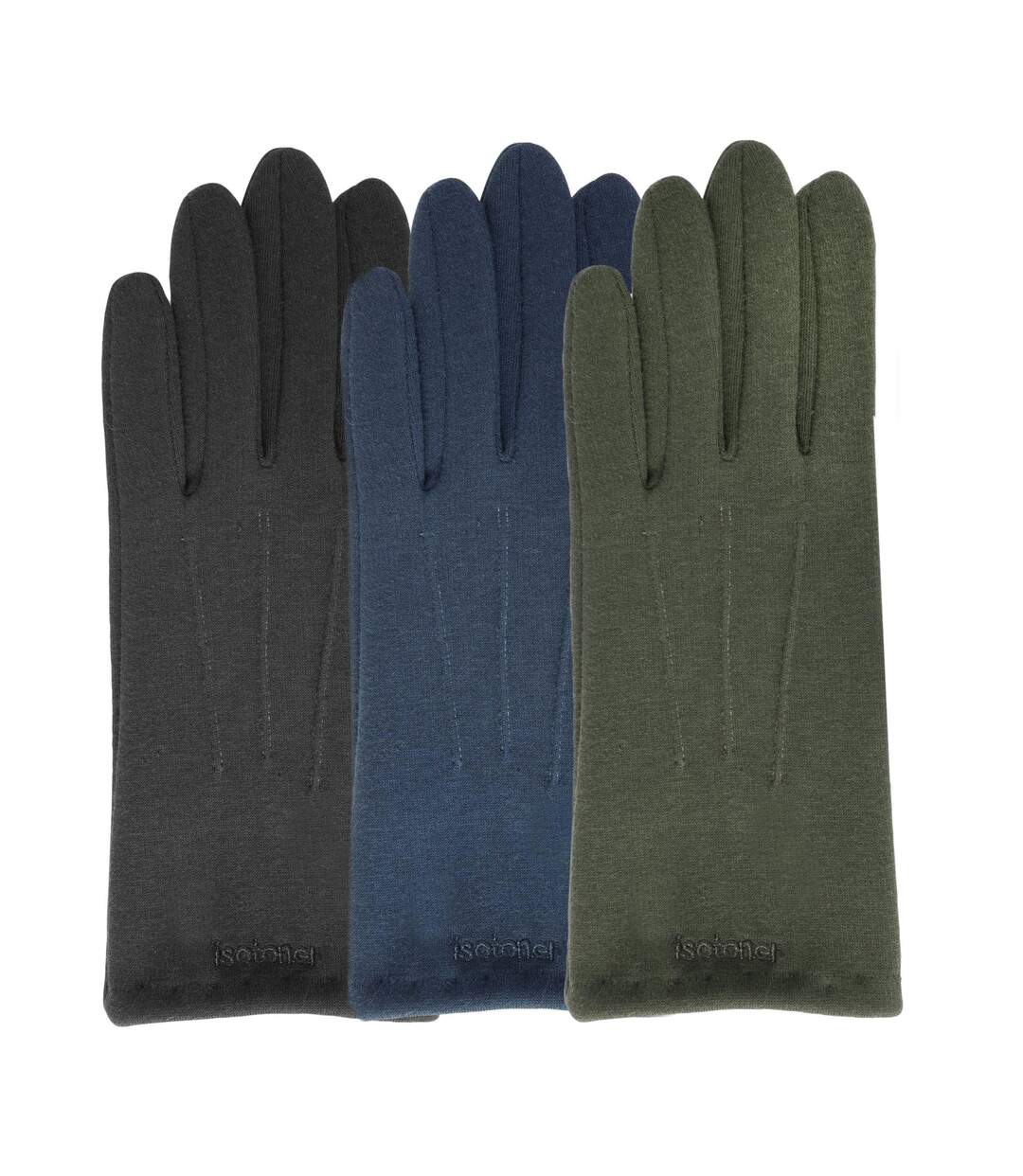 Isotoner Gants femme tactiles en tissu doux et chaud, non doublés-2