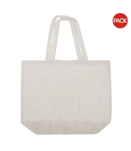 Lot de 2  Sac de courses 100% coton 18l taille unique blanc Westford Mill