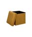 Pouf Coffre Pliable en Velours Lilou 38cm Ocre-2