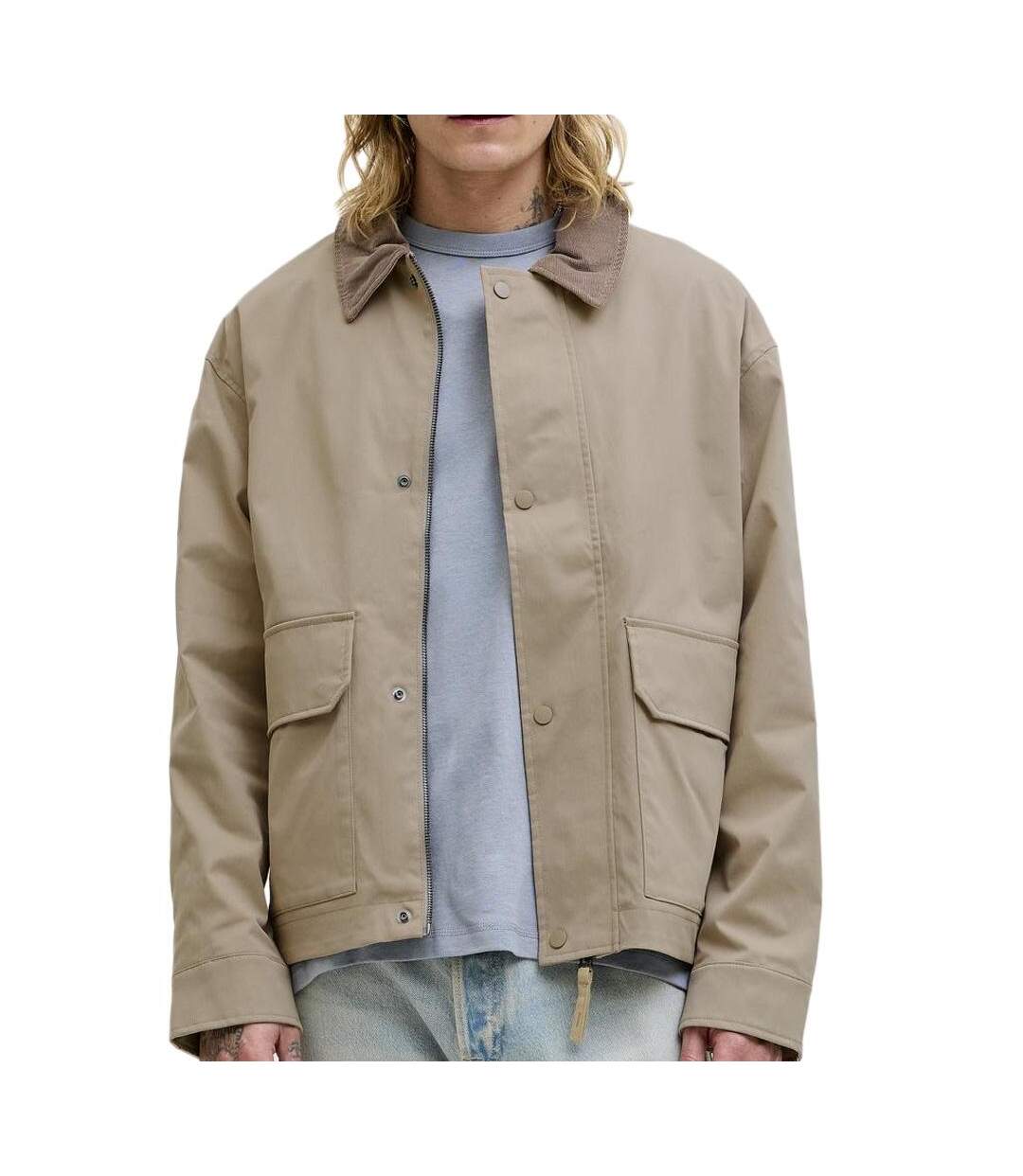 Veste beige homme jack & jones river-1