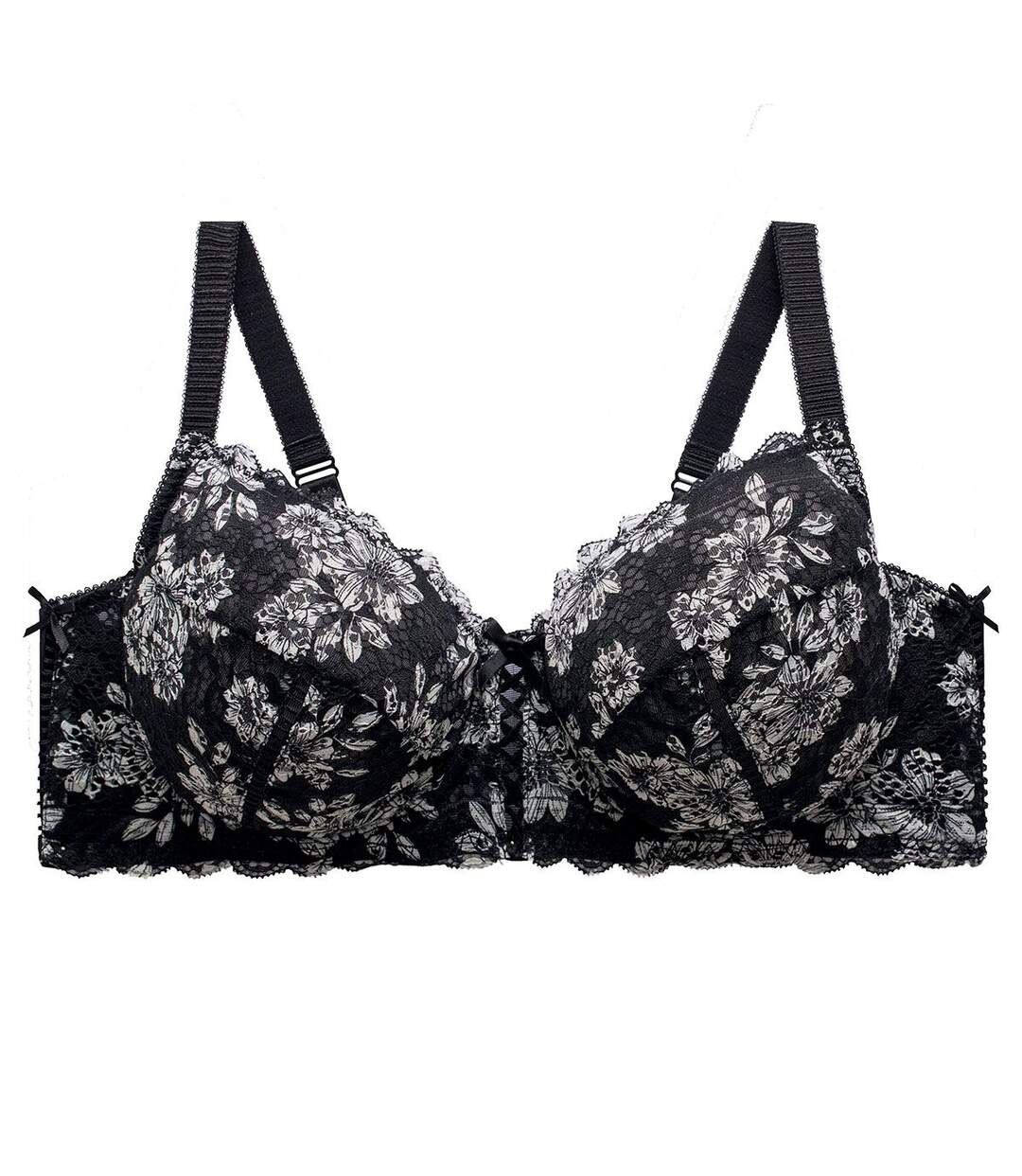 Soutien-gorge grand maintien ivoire/noir Elena