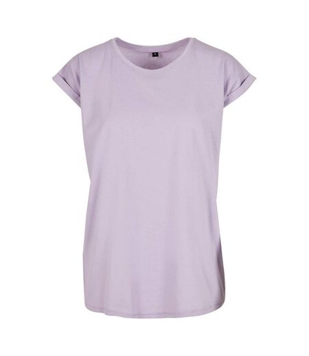 Build Your Brand Womens/Ladies Extended Shoulder T-Shirt (Lilac) - UTRW5675