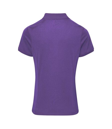 Premier Womens/Ladies Coolchecker Short Sleeve Pique Polo T-Shirt (Purple) - UTRW4402