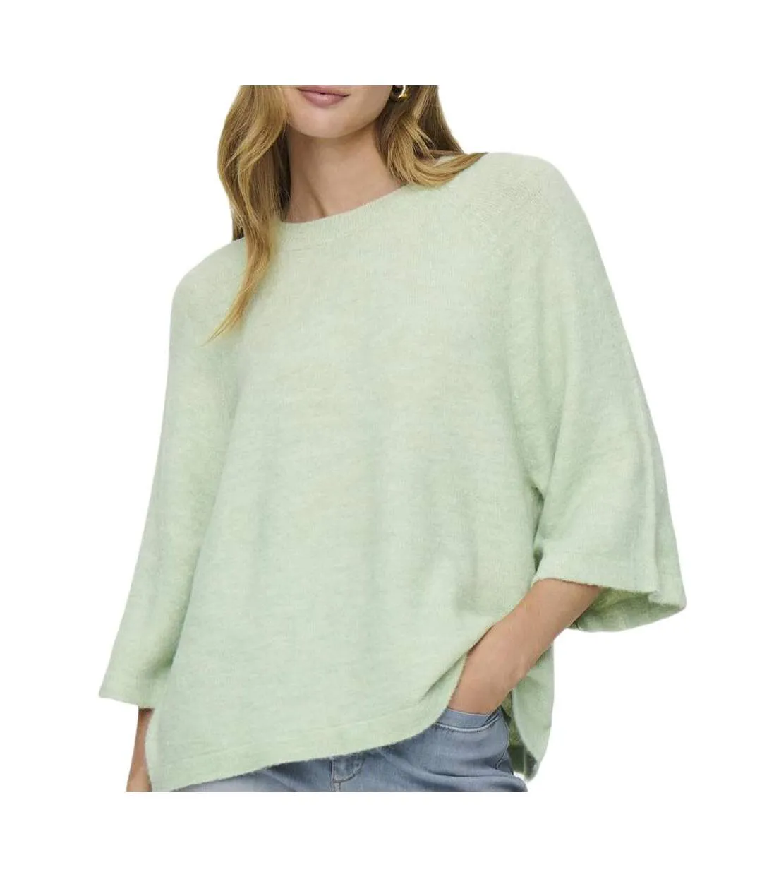 Pull vert femme jdy elanora 3/4-1