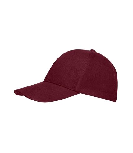 Unisex buffalo 6 panel baseball cap burgundy SOLS