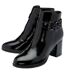 Womens/ladies Amarin Leather Ankle Boots Black Patent Lotus Shoes-3