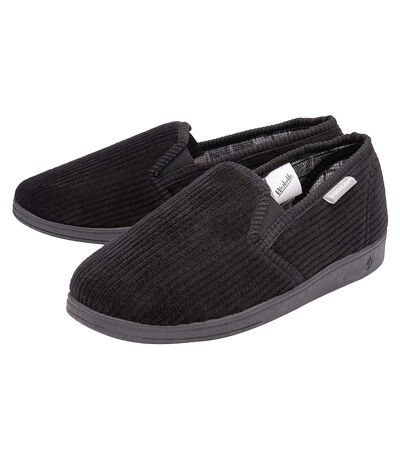 Mens Tartan Lined Slippers With Memory Foam