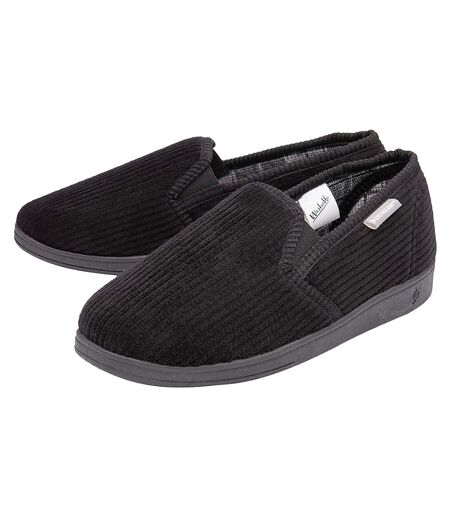 Mens Tartan Lined Slippers With Memory Foam