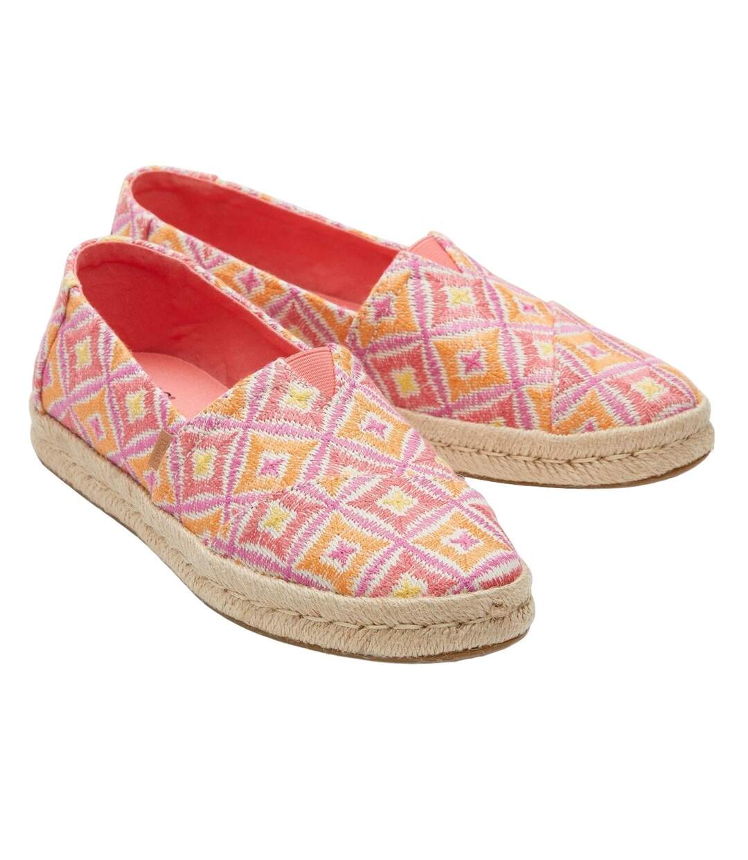 Womens/ladies Alpargata 2.0 Geometric Rope Wrap Espadrilles Shell Pink Toms-1