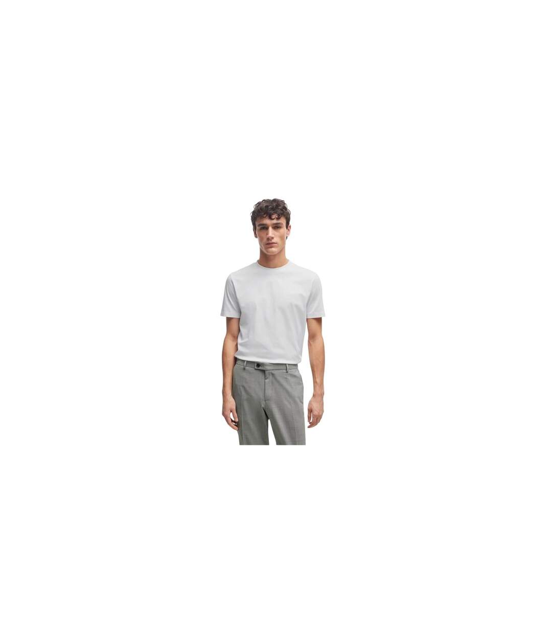 Mens Hbb Thompson Tonal Logo T-shirt White Boss-1
