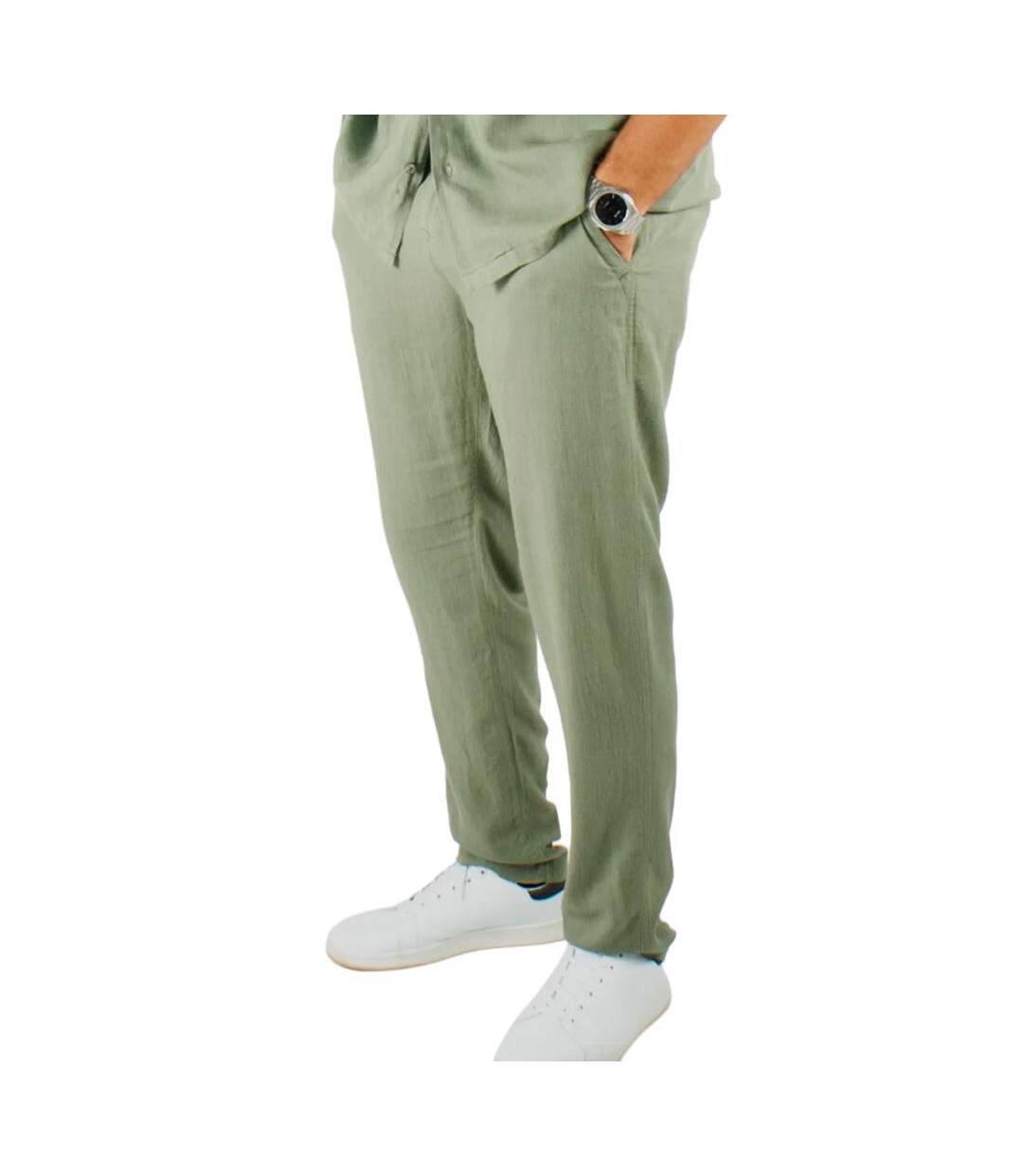 Pantalon fluide kaki homme paname brothers-1