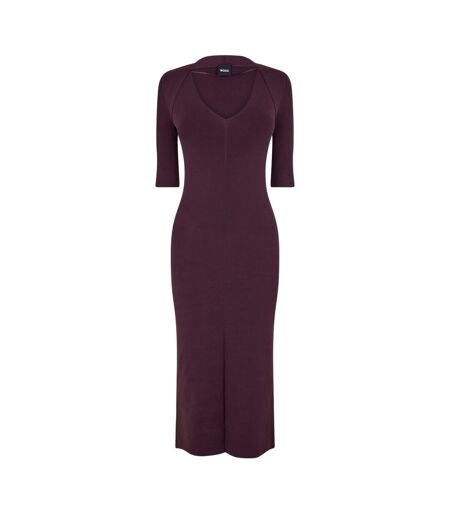 Robe Mi-longue Manches ¾ Fezanin Femme Rouge Boss