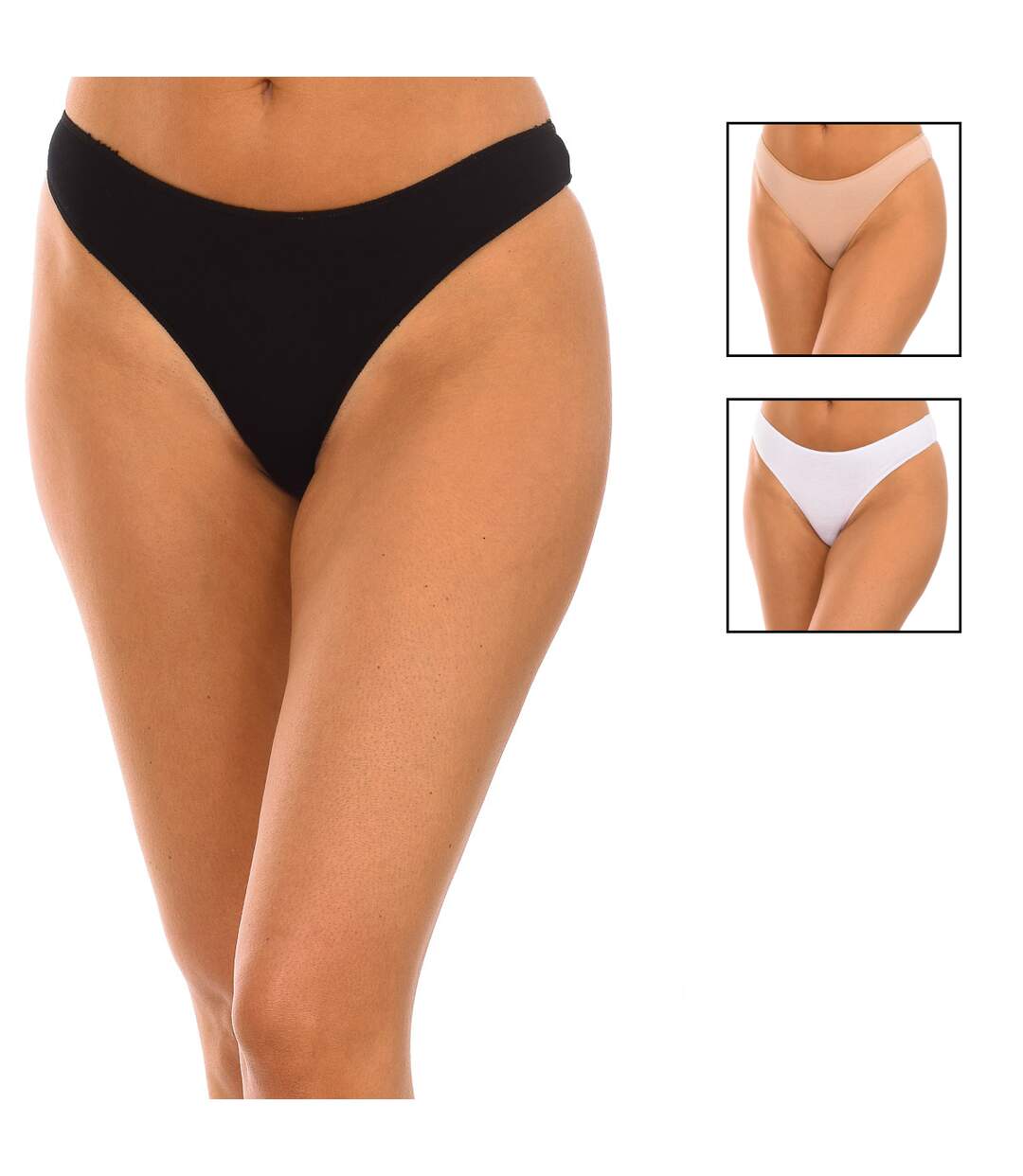 Pack-3 Bamboo 907 Women's Microfiber Thongs-3