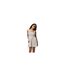 Womens/ladies Striped Shirred Skater Dress Natural Jack Wills-1