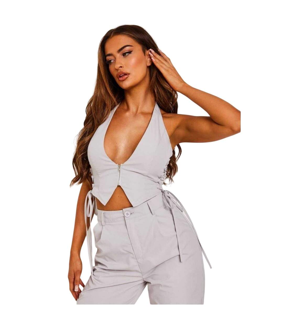 Gilet Femme Gris Chiné Missy Empire-1