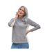 Womens/ladies Colour Block Textured Jumper Grey Marl Cream WoolOvers-1