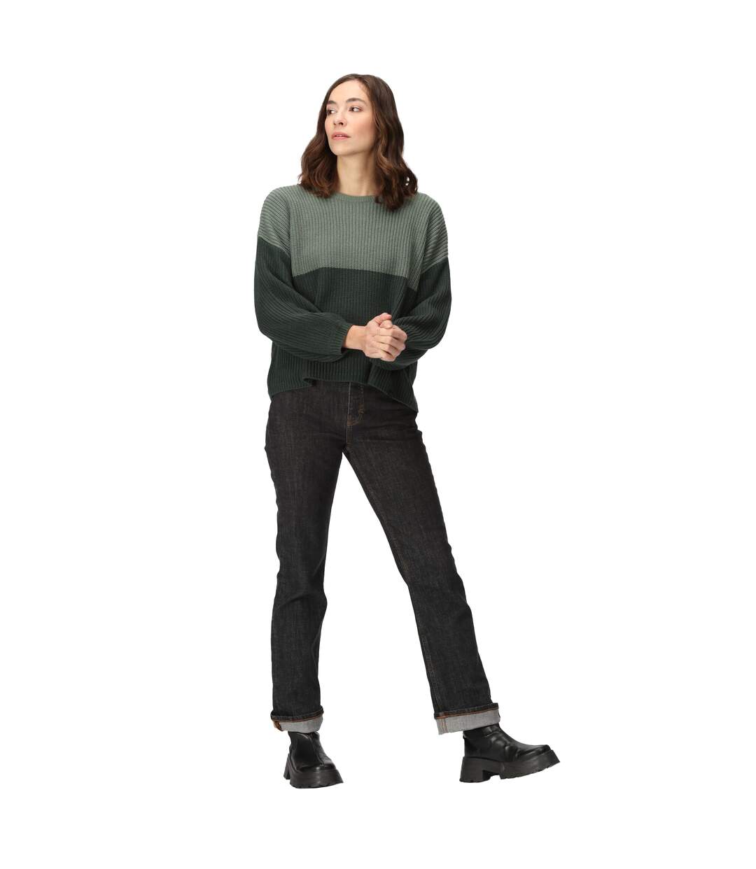 Pull kamaria femme vert forêt foncé / vert foncé Regatta-4