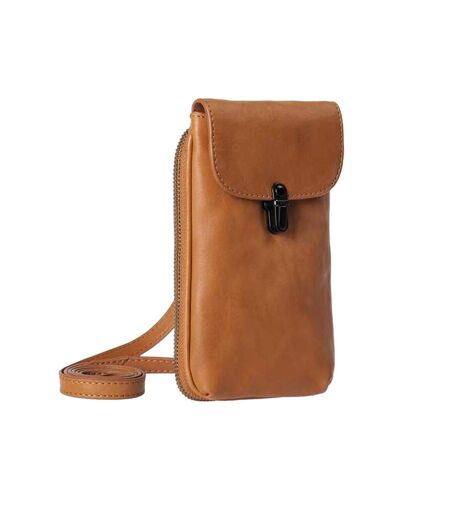 Mrs Lemon Twist Leather Phone Pouch One Size Caramel Aunts And Uncles