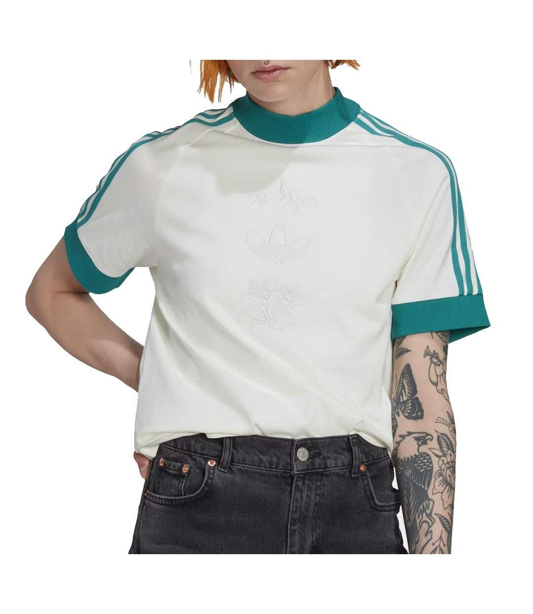 T-shirt Blanc/Vert Femme Adidas HM1540 - 30