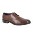 Mens plain leather gibson shoes brown Roamers-1