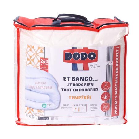 Couette Dodo Blanche Synthetique Temperee Je Dors Bien 260x240cm - 260x240