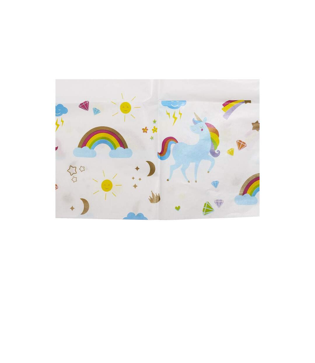Nappe en Papier Licorne 137x183cm Blanc-2