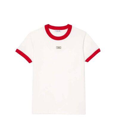T-shirt femme blanc / rouge Lacoste