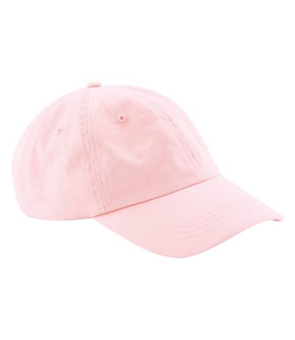 Unisex adult 6 panel organic cotton baseball cap powder pink Beechfield