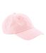 Unisex adult 6 panel organic cotton baseball cap powder pink Beechfield