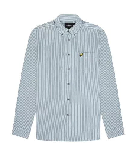 Chemise Motif Rayé Homme Vert Blanc Lyle & Scott