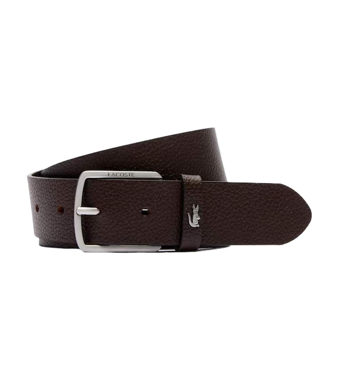 Ceinture marron cuir homme lacoste 35 grainé-1