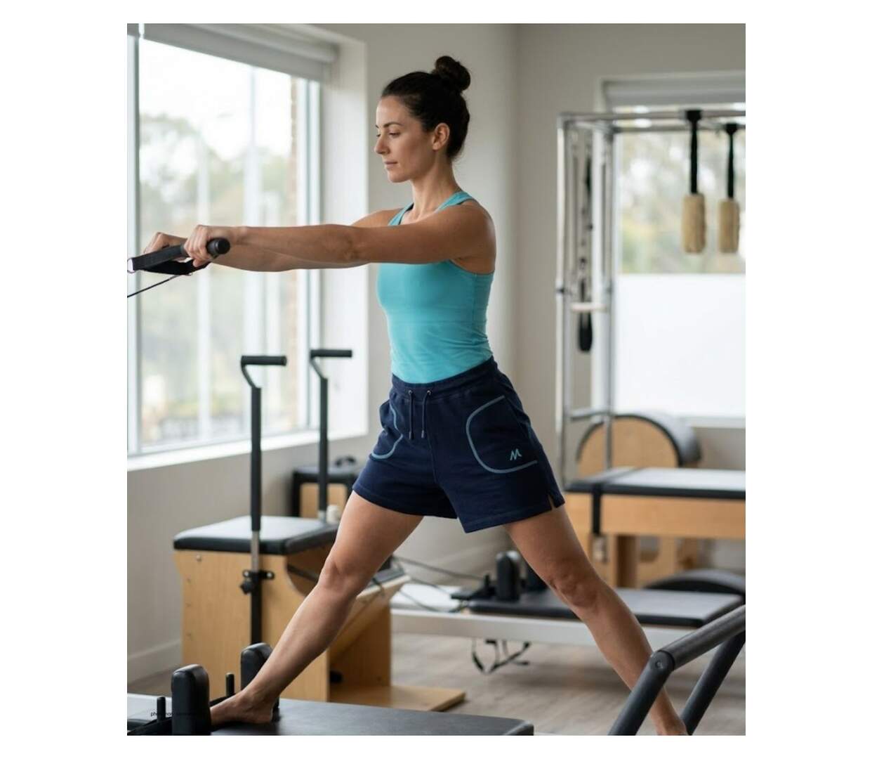 Short de sport en molleton femme bleu marine MAYFLOWER SE9039M : le confort absolu pour bouger librement-5